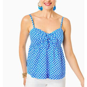 Lilly Pulitzer 'Mitzi' Blue Cotton Cotton Cami Top Size 2 - NWT